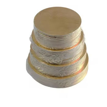 Tableau de gâteau en papier Taille personnalisée Tambour de gâteau rond en or recyclable