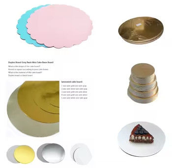 Une base de gâteau en carton mini-or, un fond de gâteau blanc en carton pour les boîtes de gâteaux OEM
