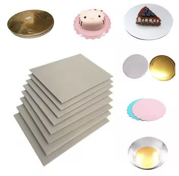 Une base de gâteau en carton mini-or, un fond de gâteau blanc en carton pour les boîtes de gâteaux OEM